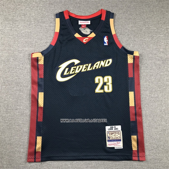 LeBron James NO 23 Camiseta Nino Cleveland Cavaliers Mitchell & Ness 2008-09 Azul